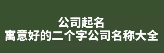 两个字寓意好的公司名称